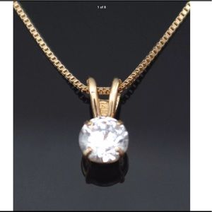 ROUND SOLITAIRE CUT 14K YELLOW GOLD PENDANT